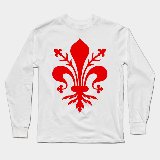 Florence Italy Fleur De Lis Sticker Long Sleeve T-Shirt by aterkaderk